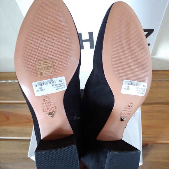 SCHUTZ Black Suede Ankle Boots 7.5 - Picture 5 of 8